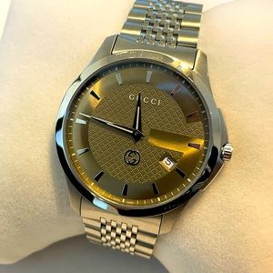 Gucci G-Timeless Sapphire Crystal 40mm Brown YA126349 Stainless Steel Mens Watch